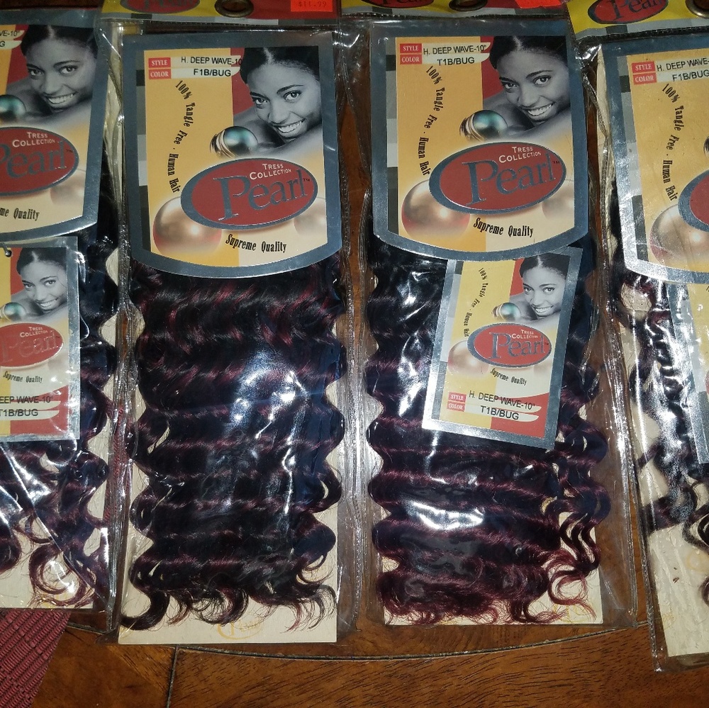 Human hair  4 packs 10 inches  color 1b/bug